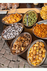 Oriental sweets. Dried fruit on the counter. The subject of food. Market and food sales