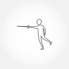 Fencer line icon. Fencer isolated line icon