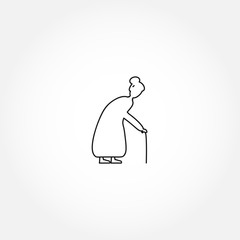 old woman line icon. islam granny line icon