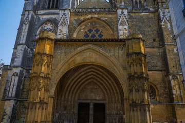 Obraz premium Cathedral in the historical city of Bayonne in France. Europe