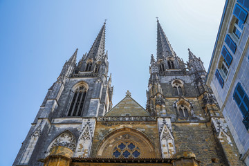 Fototapeta na wymiar Cathedral in the historical city of Bayonne in France. Europe