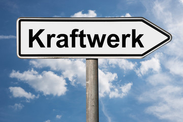 Obraz premium Wegweiser Kraftwerk