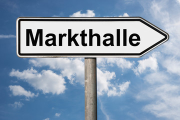 Fototapeta premium Wegweiser Markthalle