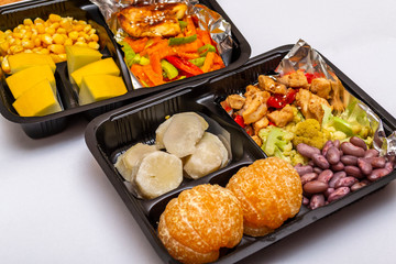 Healthy diet menu on bento box