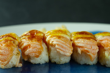 Grilled Salmon Sushi