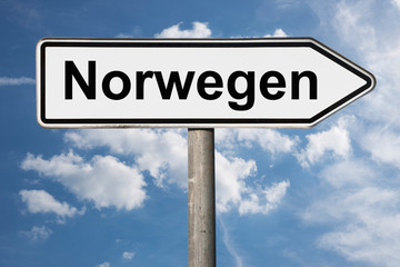 Fototapeta premium Wegweiser Norwegen
