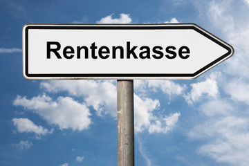 Fototapeta premium Wegweiser Rentenkasse