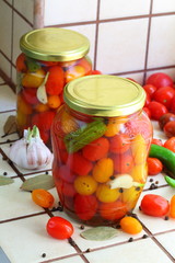 Cherry tomatoes canned.