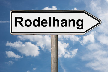 Fototapeta premium Wegweiser Rodelhang