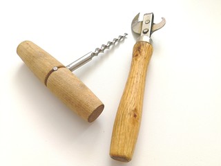 Corkscrew. Metal corkscrew for opening bottles