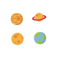 planets saturn jupiter earth mars mercury icon vector illustration design
