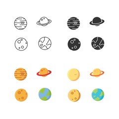 planets saturn jupiter earth mars mercury icon vector illustration design