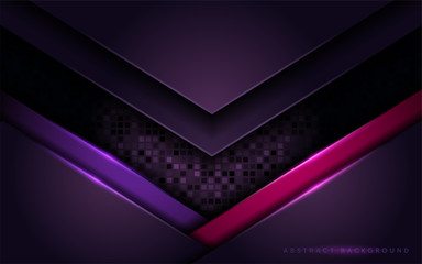 Modern 3d tech futuristic dark purple background design.