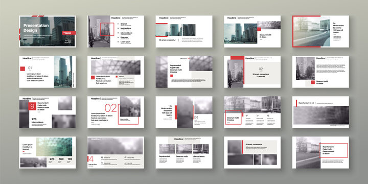 Geometric Orange Presentation Element Templates. Vector infographics. For use in Presentation, Flyer and Leaflet, SEO, Marketing, Webinar Landing Page Template, Website Design, Banner.