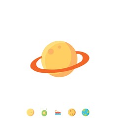 saturn planet icon vector illustration design