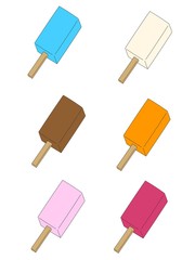 illustration of a Popsicle set