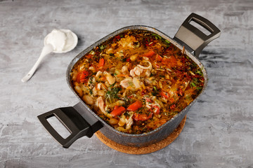 chakhokhbili from chicken a classic recipe on concrete