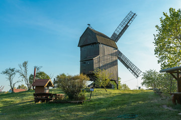The wooden windmill in Werder, Brandenburg, Germany