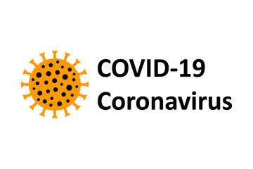 Covid-19 design logo on white.