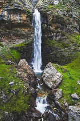 Beautyful waterfall in Ordiso valley, Huesca, Spain