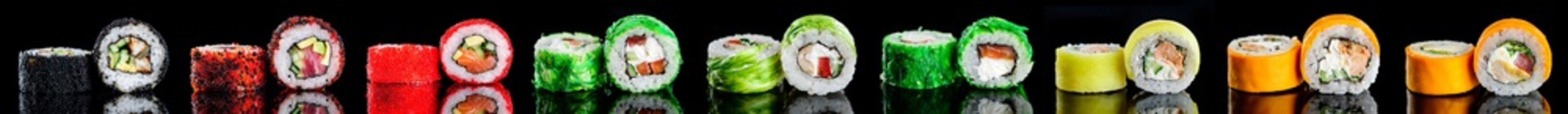 Set with different delicious sushi maki collection © smspsy