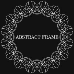 vector illustration, abstract frame for different design, linear pattern in monochrome colors