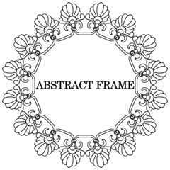 vector illustration, abstract frame for different design, linear pattern in monochrome colors