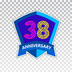 38 years anniversary celebration logo vector template design