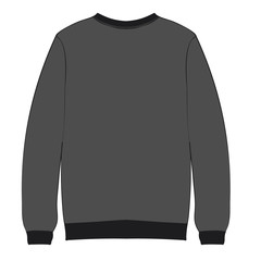 Naklejka premium gray sweater with cuffs at the bottom and on the sleeves