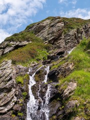 Small waterfall in the dolomite's in south tyrol, North Italy.