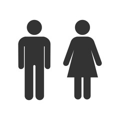 man and woman icon isolated on white background. Vector illustration