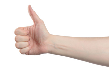 Male hand sign, isolated with clipping path on white background