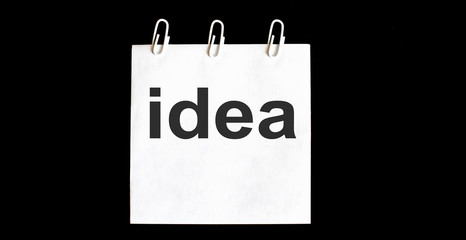 White stickers Idea on black background