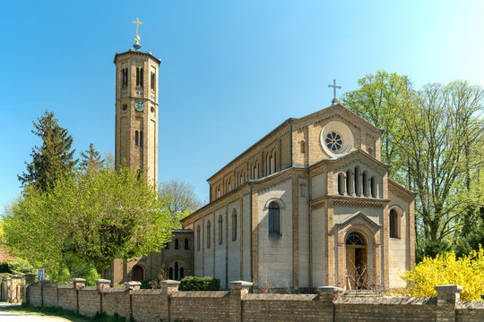 The historical church in Caputh, Brandenburg, Germany