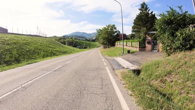 SP39 country road passing through Respiccio village, municipality of Fornovo di Taro, province of Parma, Emilia-Romagna region, Italy