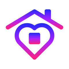 Icon stay home. Sign of the fight against COVID-19. Isolated vector on a white background.