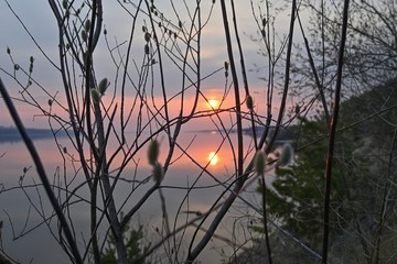 Fototapeta premium sunset on the river