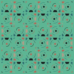 Beautiful of Colorful Circle, Repeated, Abstract, Illustrator Pattern Wallpaper. Image for Printing on Paper, Wallpaper or Background, Covers, Fabrics