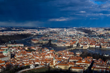 Obraz premium Panorama of Prague, view from top of Petrin Tower