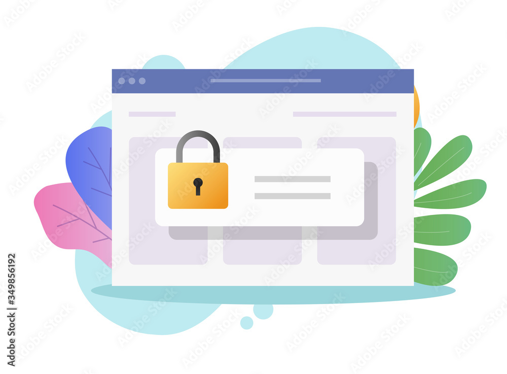 Aufkleber password private access to website or web login authentication security lock vector flat cartoon, il