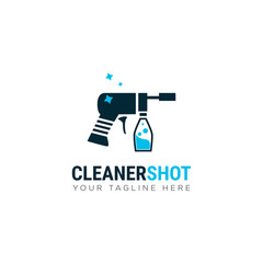 cleanershoot logo, bottle spray vector