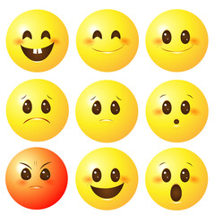 set of smiley faces