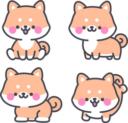 かわいい柴犬のイラスト
