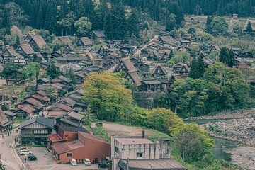 日本の里山と合掌造りの集落 © Naoto　TAKAHASHI