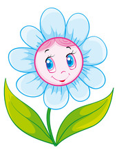cute flower character, isolated object on white background, vector illustration,