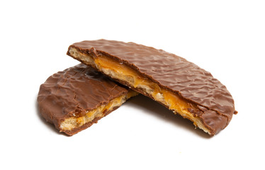 chocolate dutch waffles isolated