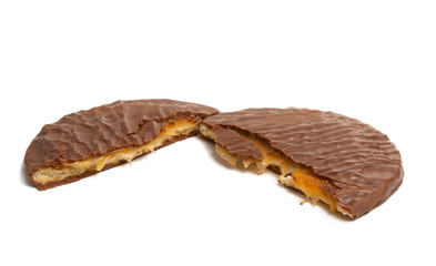 chocolate dutch waffles isolated