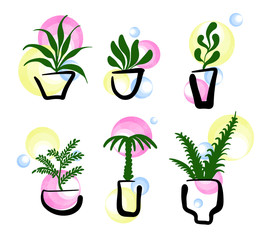 vector set of gardening icons