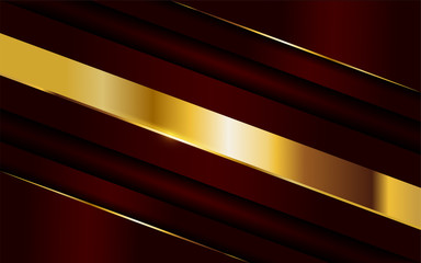 Luxury red and golden lines background design.