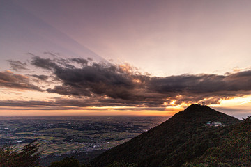 夕方のつくば山頂から見る景色